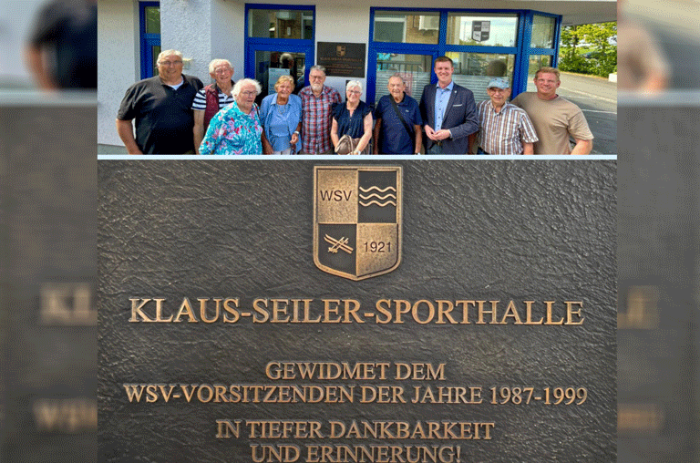 Mit einer Gedenkplakette ehrte der WSV 21 seinen langjährigen Vorsitzenden und verstorbenen Ehrenvorsitzenden Klaus Seiler.