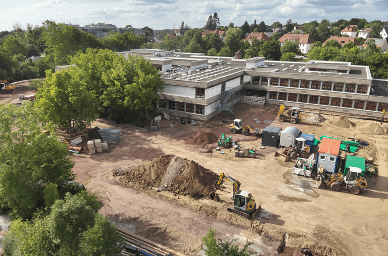 Die Bauarbeiten am Sportcampus Julianum laufen auf Hochtouren