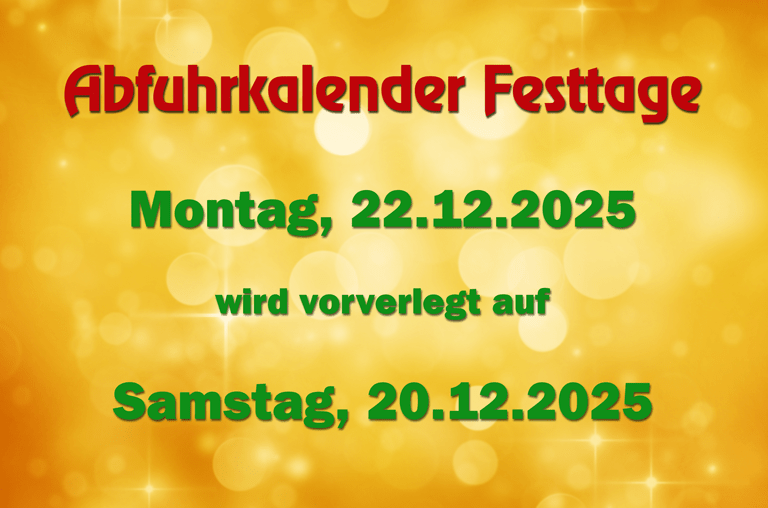 Feiertag 1 Abfuhren ALW AbfallApp